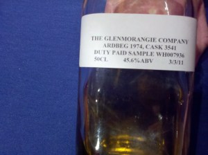 1974 Ardbeg sample from single cask